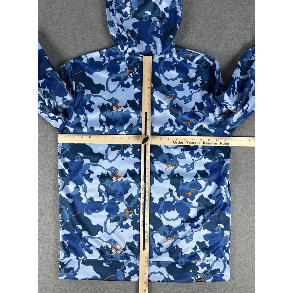 Simms Challenger Hoodie Mens Medium Blue Camo Performance Fishing Outdoor - Picture 5 of 8